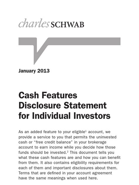 Schwab Cost Basis Disclosure Statement